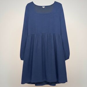 Blue Long Sleeve Dress